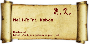 Mellári Kabos névjegykártya